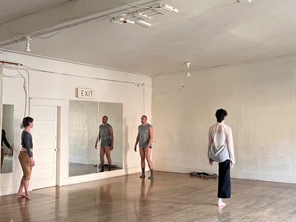 3 dancers in a white sunlit room