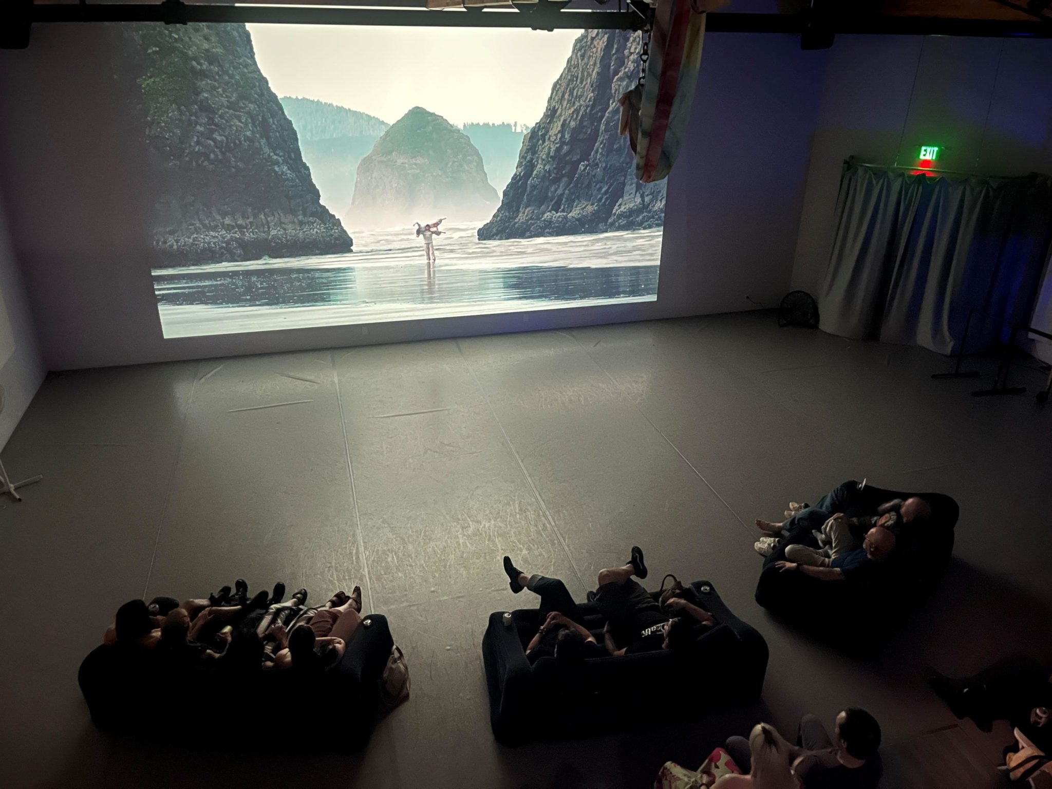 Fusalage film being projected in Yaw Theater